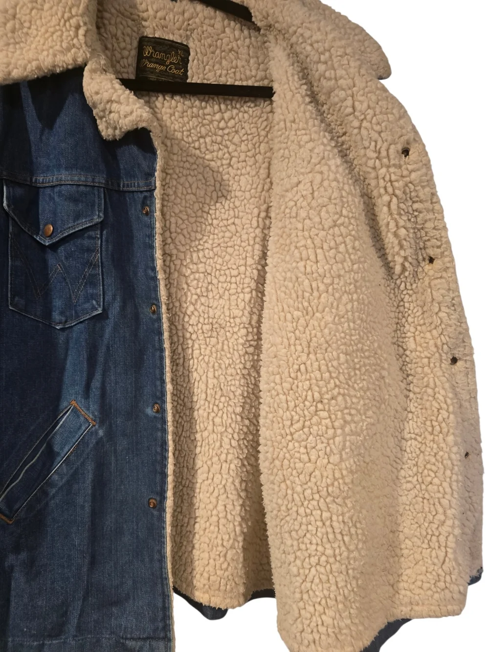 Wrangler Sherpa Lined Denim Jacket Men’s XL Western Trucker Ranch Coat
